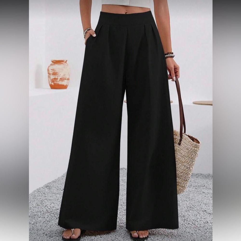 Women's Black Wide-Leg Pants